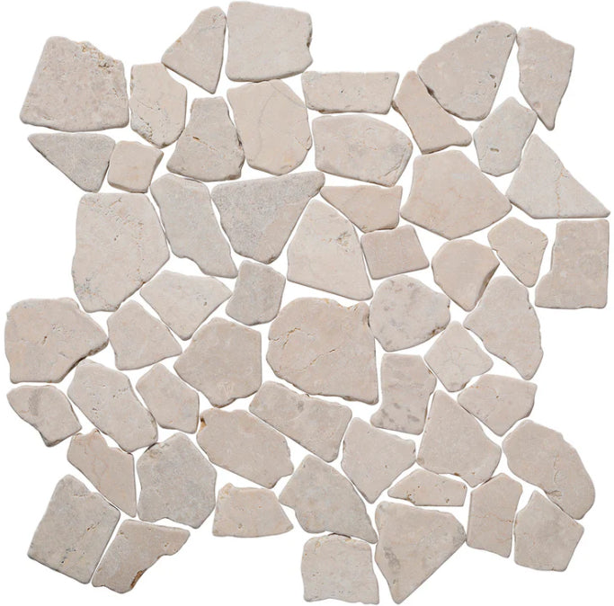 beige Large Random Tumbled Marble Mosaic Tile