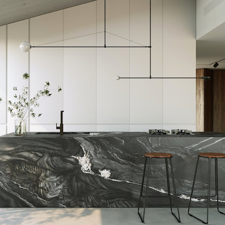Black Tempest Quartzite Leathered Slab