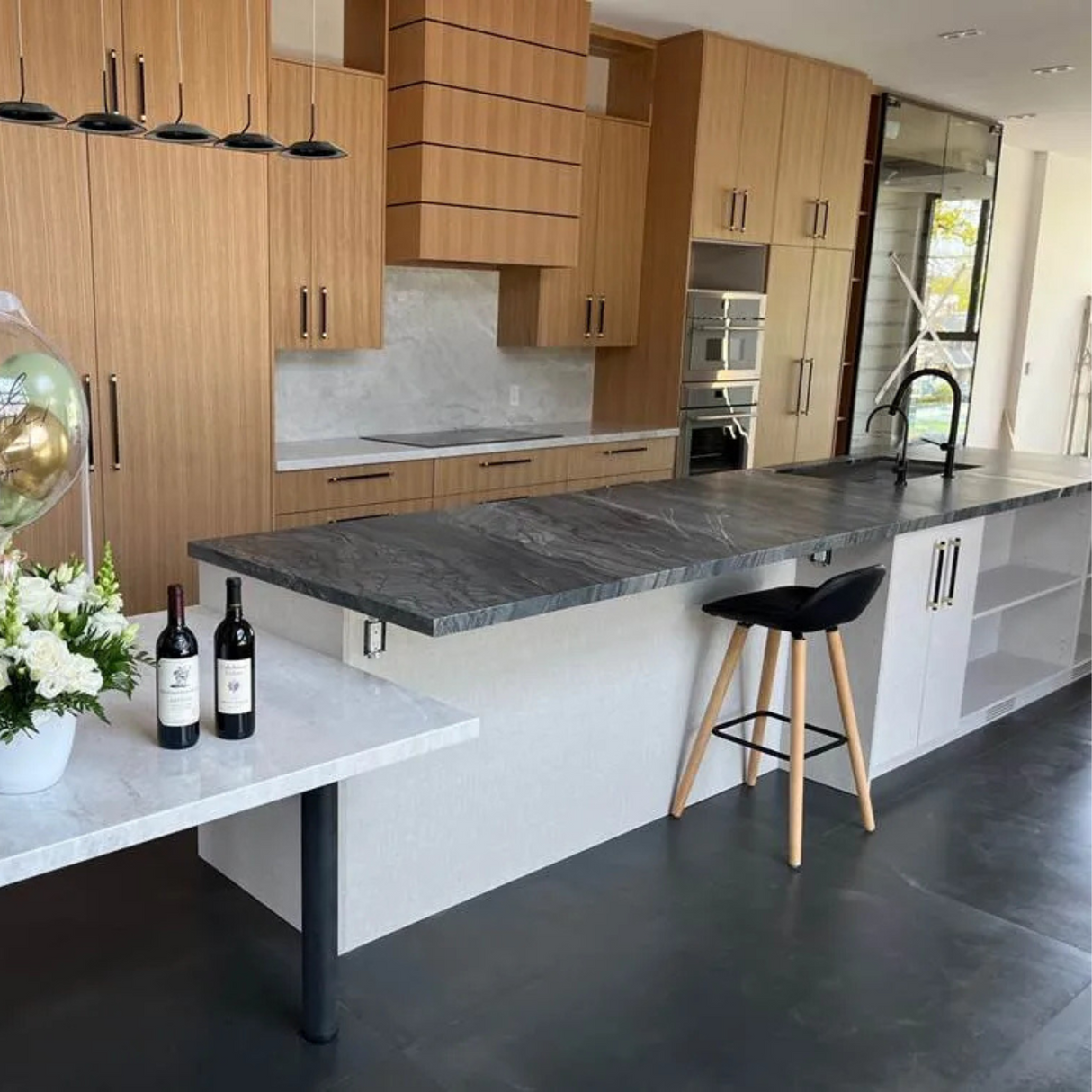 Black Tempest Quartzite Leathered Slab