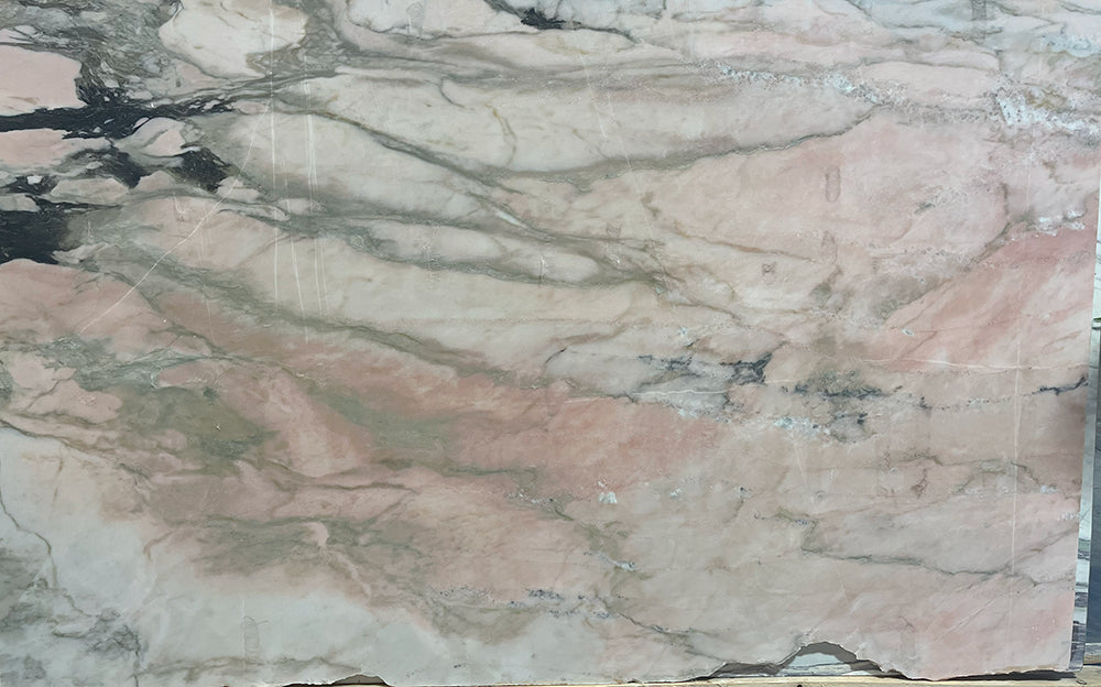 Pink and gray Calacatta Rose marble slab 60x116