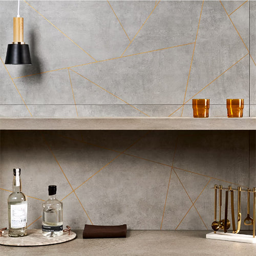Artscape Cemento & Gold Line 24x48 wall tile