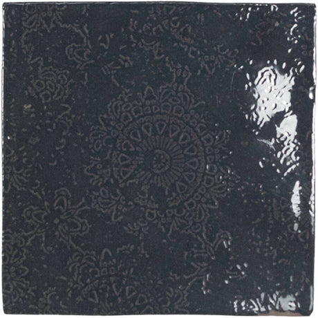 graphite Zellige Decor Porcelain Tile Gloss 5x5