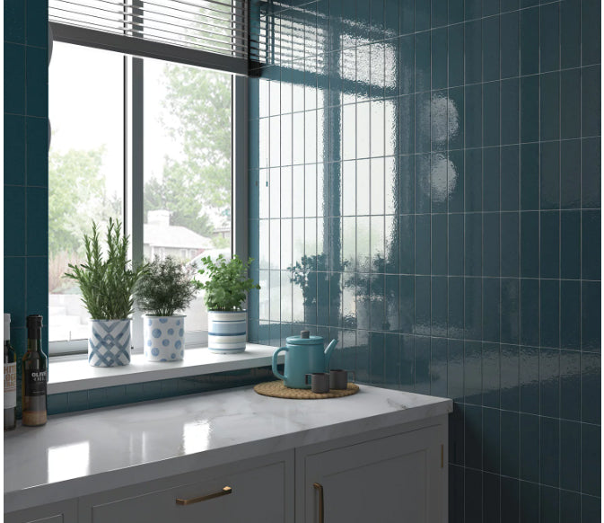 Kalma Deep Blue Porcelain Tile 2.5x8