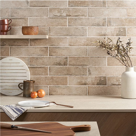 Caruso Delfi Porcelain Tile 3x12 kitchen