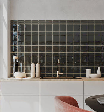 ebony backsplash Fayenza Ceramic Tile Gloss 5x5