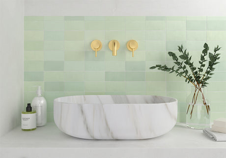 green bathroom Fez Ceramic Field Tile Matte 2.5x5
