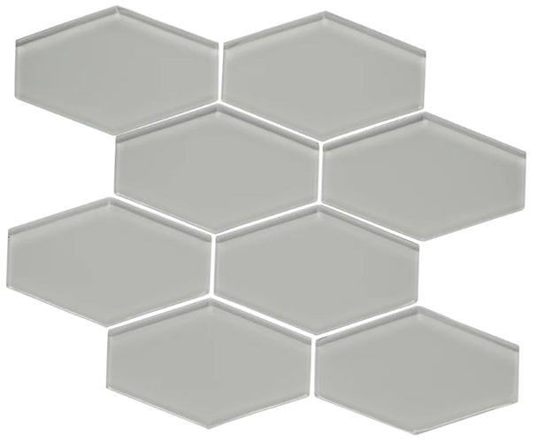 Elongated Hexagon Gloss Glass Mosaic