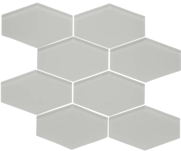 Elongated Hexagon Matte Glass Mosaic