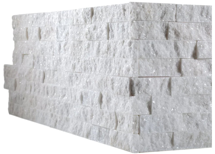 frost white Ledger Corner Split Face Textured Wall Tile