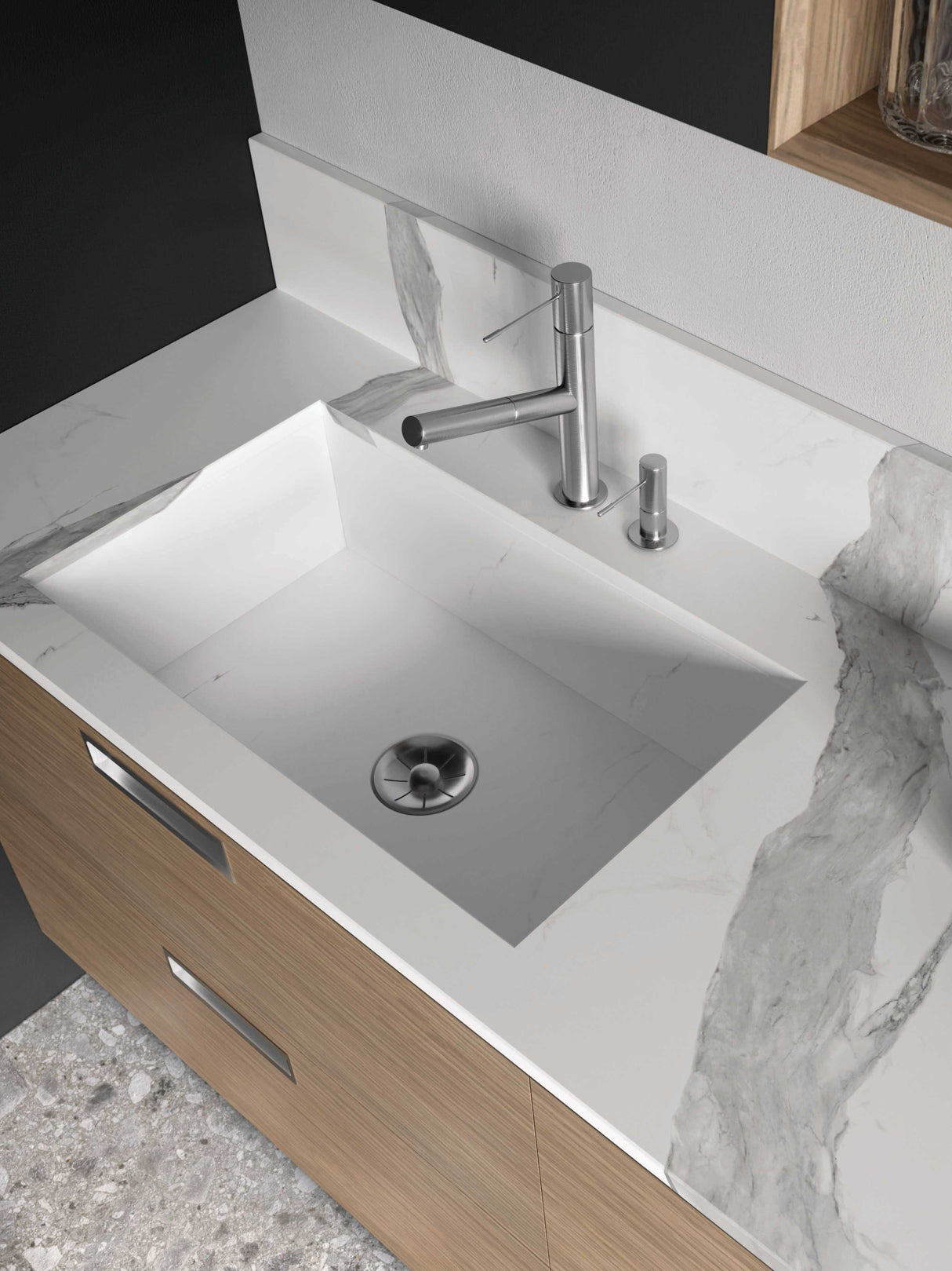 Statuario Superior 3D Slab sink