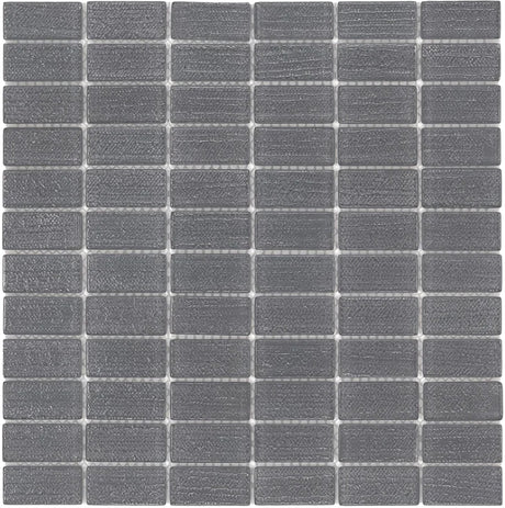 graphite 1"x2" Straight Set Cascade Mosaic Tile