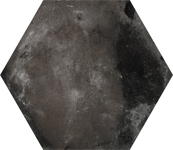 graphite Cottage Hexagon Porcelain Tile 5.5x6.3