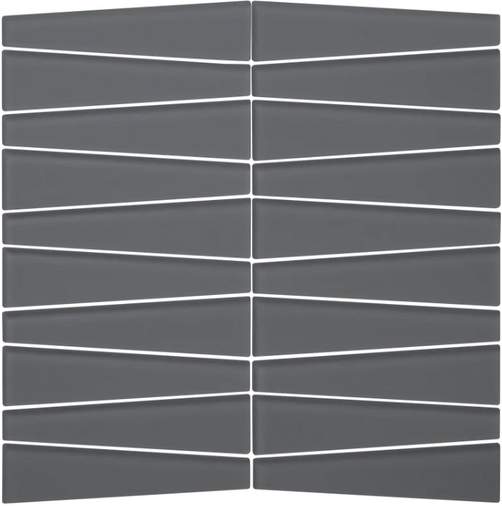 Waveline Matte Finish Glass Mosaic Tile