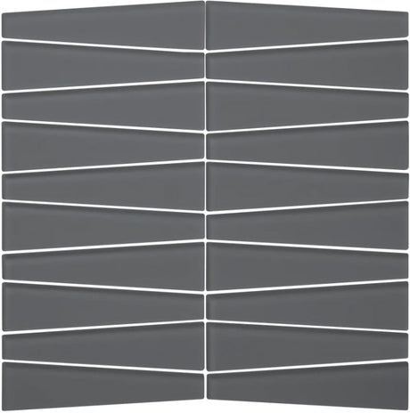 Waveline Matte Finish Glass Mosaic Tile