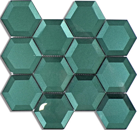 Glass Hexagon Mosaic Glossy 10X9