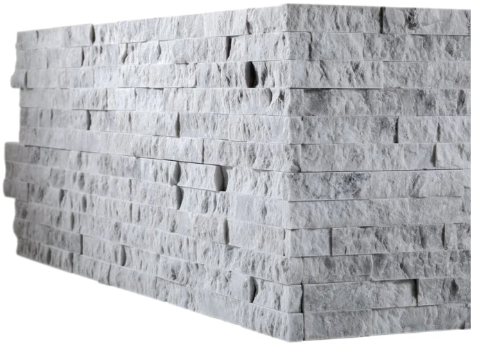 hazy grey Ledger Corner Split Face Textured Wall Tile