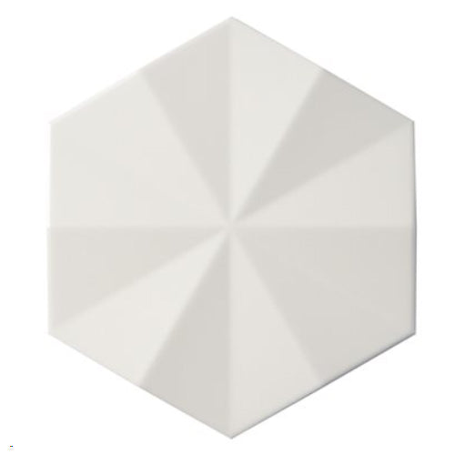 Define Ogassian White Matte Porcelain Tile 3D 6" Hex