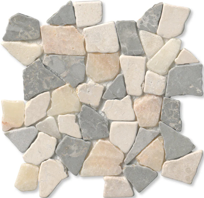 kalahari Large Random Tumbled Marble Mosaic Tile