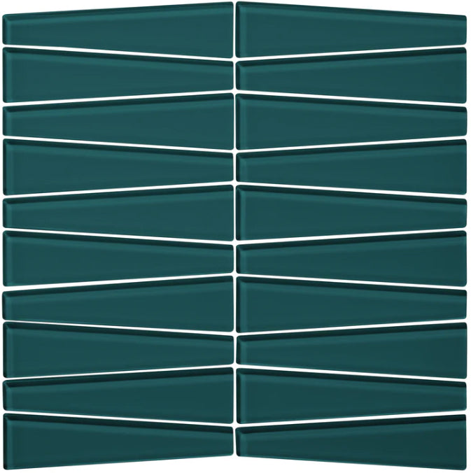 lagoon Waveline Gloss Finish Glass Mosaic Tile