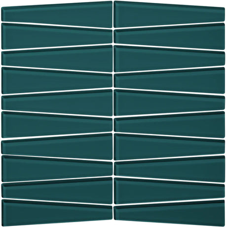 lagoon Waveline Gloss Finish Glass Mosaic Tile