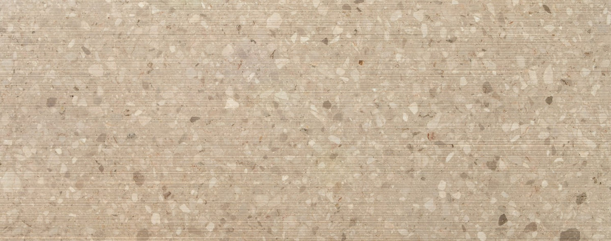 Botticino Terrazzo Rigato Agglomerated Marble Ribbed 49" x 120" Natural Stone slab