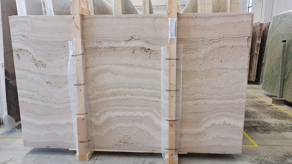 Travertino Alabastrino Unfilled Raw Finish Travertine Natural 63" x 105" Natural Stone slab