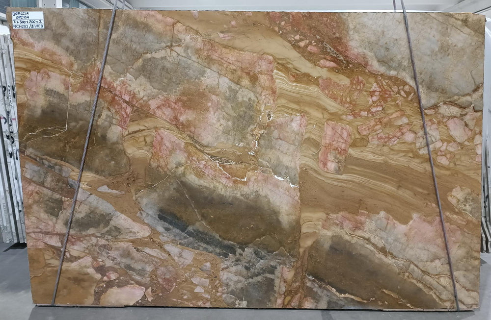 Breccia Opera Marble Polish 78.74" x 118.11" Natural Stone slab