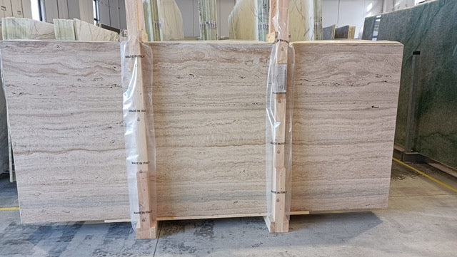 Travertino Alabastrino Unfilled Travertine Honed 54" x 118" Natural Stone slab