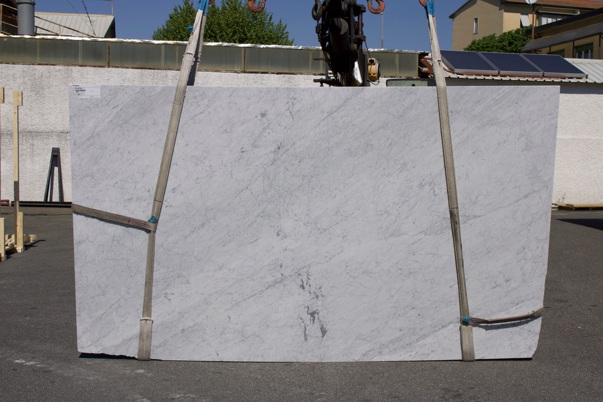 Carrara White Marble Leathered 75" x 127" Natural Stone slab