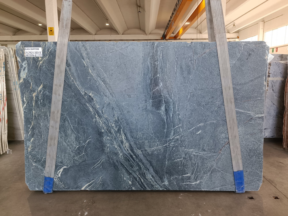 Black Soapstone Honed 72" x 114" Natural Stone slab