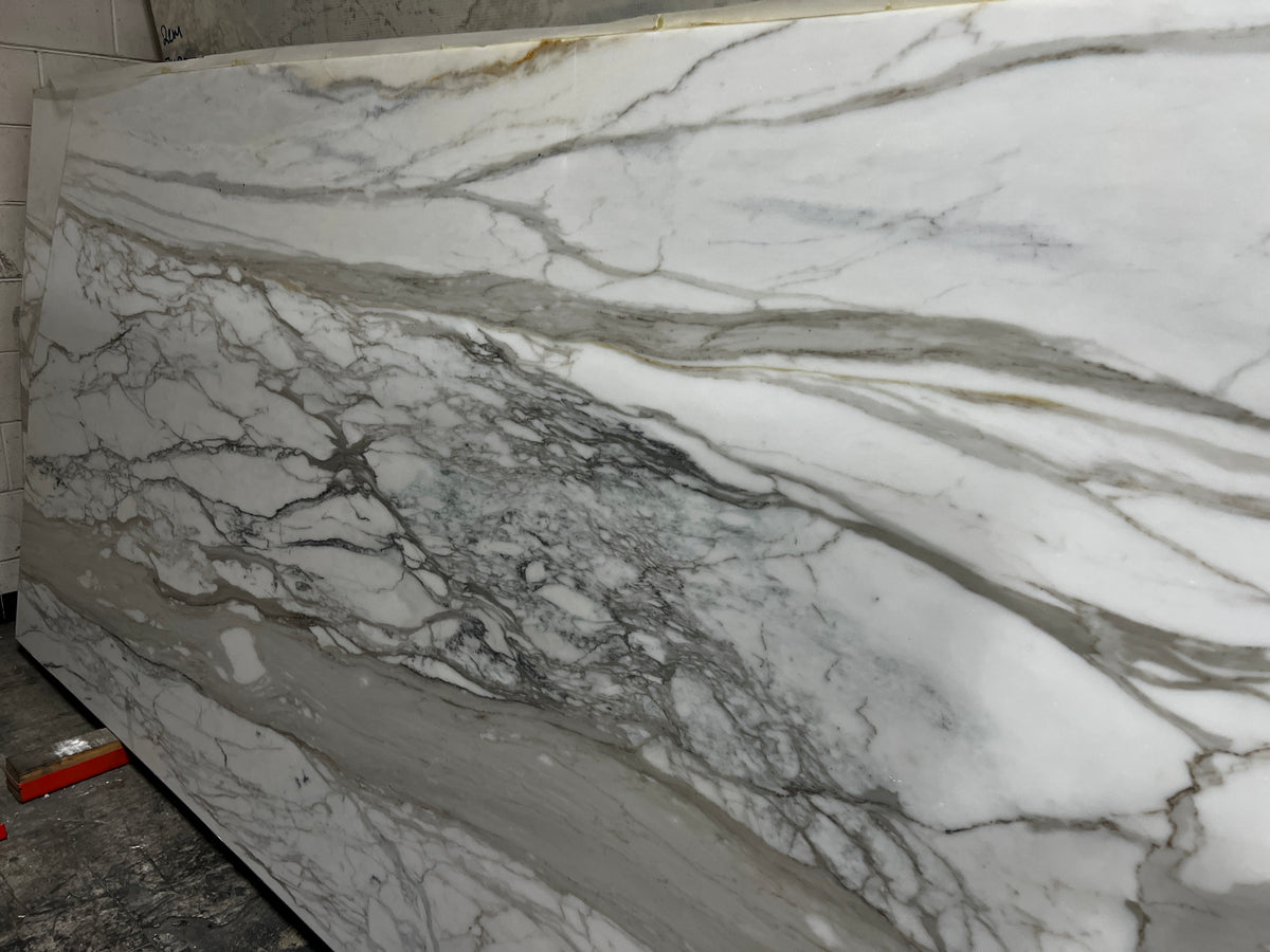 Calacatta Marble Honed 57" x 118" Natural Stone slab