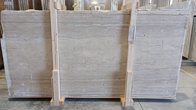 Travertino Alabastrino Unfilled Travertine Honed 71" x 110" Natural Stone slab