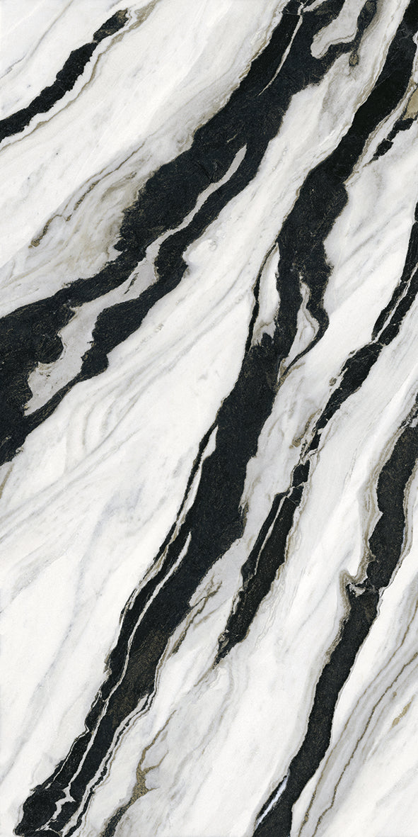 Level Marmi Panda Polish 64" x 128" Porcelain slab