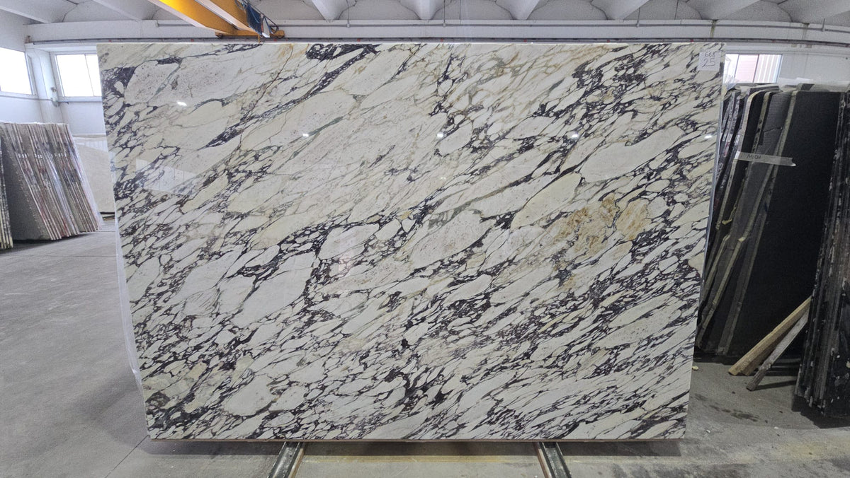 Calacatta Viola Marble Leathered 77" x 114" Natural Stone slab