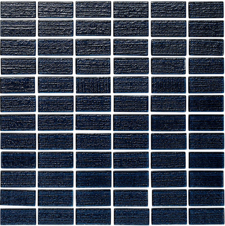 midnight wall tile 1"x2" Straight Set Cascade Mosaic Tile