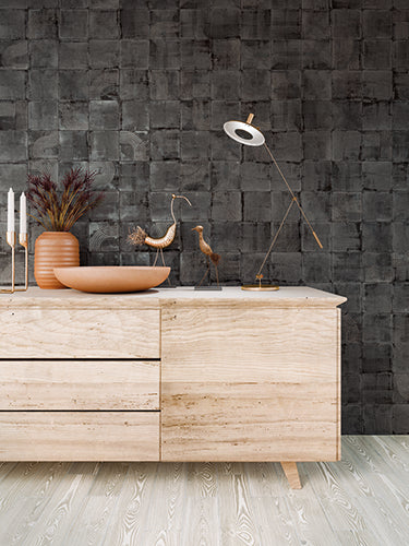 black Enso Nakama Field Tile Matte 5x5