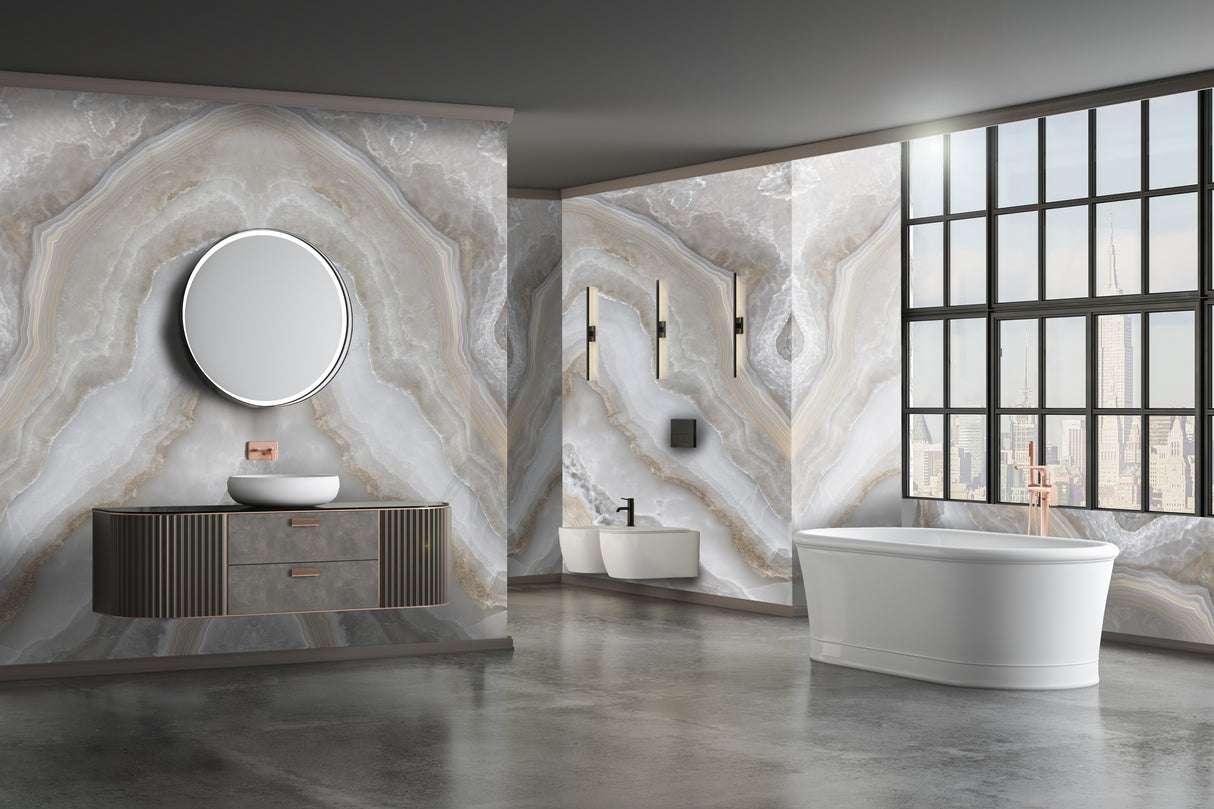 Onice Chanel Slab bathroom