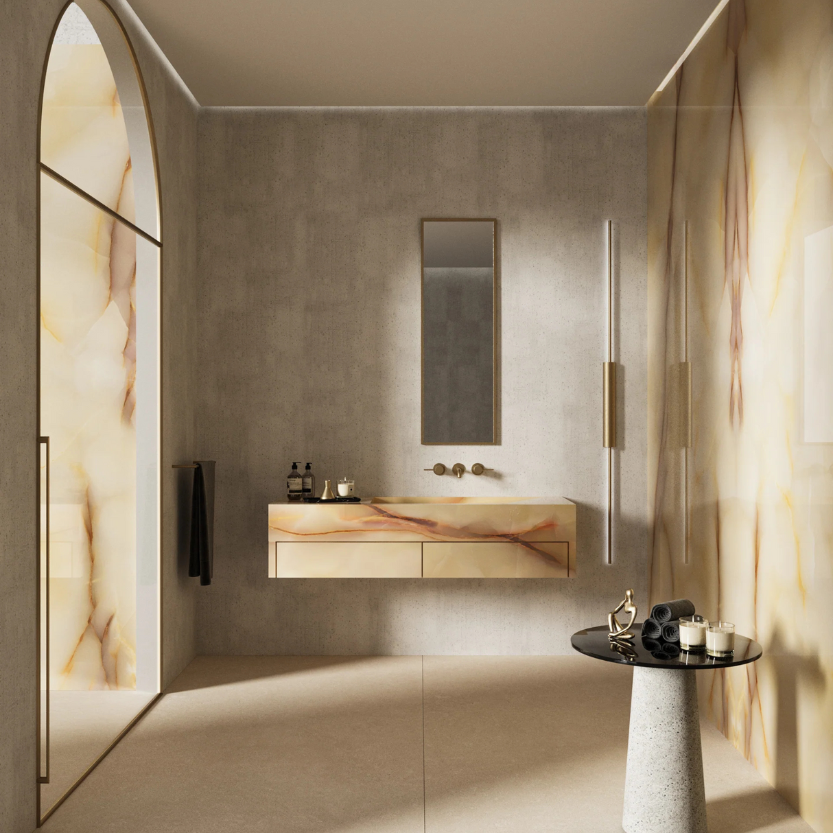 Level Onyx Miele Full Lappato Porcelain Slab