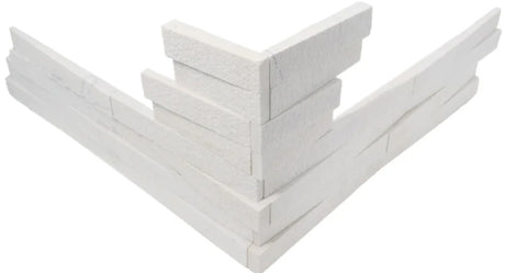 alabaster hammered Interwoven Corner 4 pc Set Marble Tile