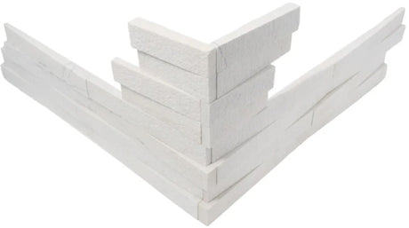 alabaster honed Interwoven Corner 4 pc Set Marble Tile