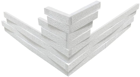 moonlit hammered Interwoven Corner 4 pc Set Marble Tile