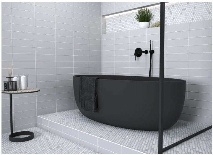 Stone Mosaics Penny Rounds bathroom tile