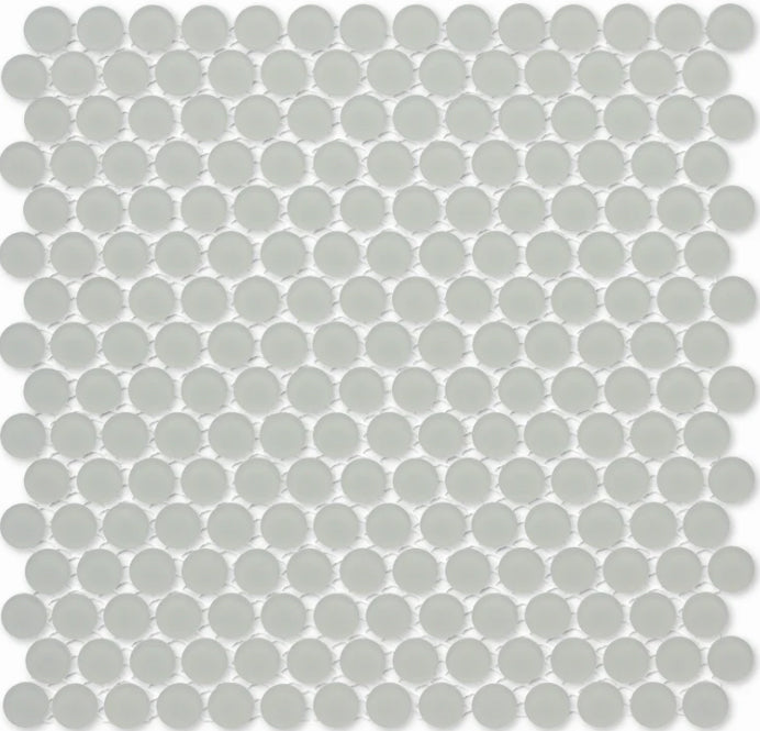 fog matte Penny Rounds Glass Mosaic tile Matte