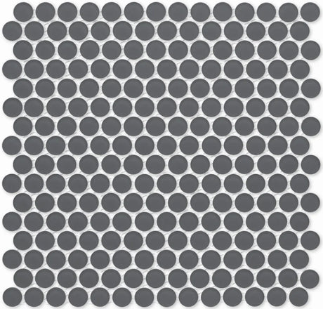 graphite Penny Rounds Glass Mosaic tile Matte