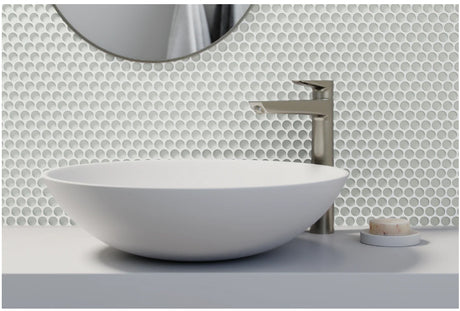 fog Penny Rounds Glass Mosaic tile Matte