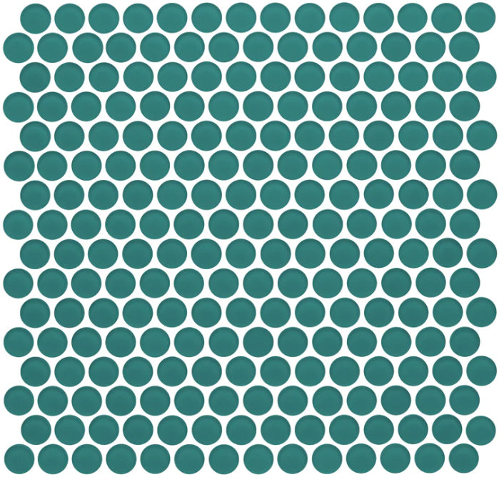 lagoon Penny Rounds Glass Mosaic tile Matte