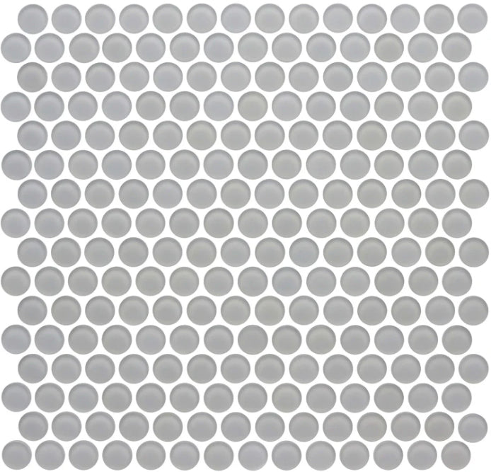 tule Penny Rounds Glass Mosaic tile Matte