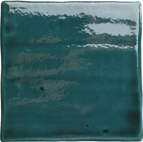 teal gloss Roots Porcelain Field Tile Glossy 4.3x4.3