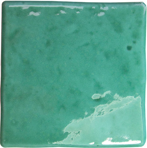 turquoise gloss Roots Porcelain Field Tile Glossy 4.3x4.3