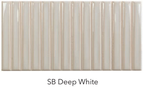 deep white Sweet Bars Ceramic Gloss Tile 5x10